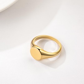 LOUISE VELLA Gold Rings For women 14K Gold Jewelry Non Tarnish Everyday Jewelry Minimalist Statement Waterproof Rings For Women 5,6,7,8,9