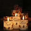 Wondise Flameless Glass Pillar Candles with Remote & Timer, Battery