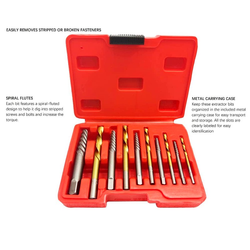 LudoPam 10 Pieces Screw Extractor and Left Hand Drill Bits