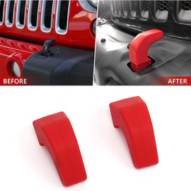 Yunukin Factory Bumper Tow Hook Covers Compatible with Jeep Wrangler JK JL Gladiator TJ Red Tow Hook Protector Jeep Wrangler Accessories 2007-2023 (2Pcs) (Red)