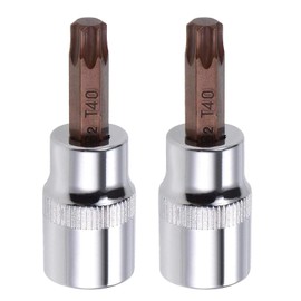 2PCS Juttzzei Torx Bit Socket, 3/8" Drive x T40 Torx Bits Socket, Premium S2 Alloy Steel 3/8 Allen Key Socket T40, T40 Torx Bit 3/8" Drive with 48mm Length for Ratchet Wrench, Slide Bar, Extension Rod