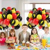 60pcs Black and Yellow Balloons 12inch with Black Print Red