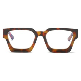JOVAKIT Fashion Square Blue Light Glasses for Men Women Simple Designer Style Thick Frame Computer Eyeglasses Anti Eyestrain (Tortoise)