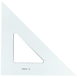 Alvin, SK450-12, 12" Smoke-Tint Triangle Ruler, Math Geometry Tool - 45/90 Degrees