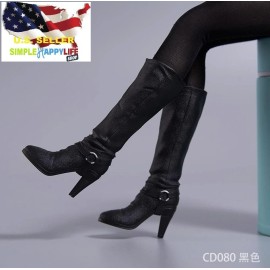 ZY NEW 1/6 scale black boots for 12" Female figure worldbox Phicen Hot toys USA