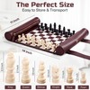 ThreeMoves Roll Up Chess Set - 11" Foldable Leather Chess