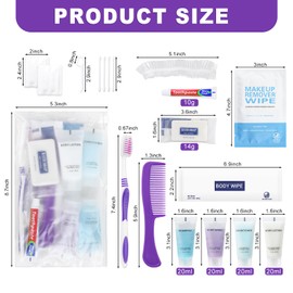 Pack of 10 Basic Toiletry Kits, Individually Packed, Personal Hygiene Kit Bulk Homeless Care Package Supplies, Travel Size Convenience Kits Suitable For Hotel, Home, Camping, Travel