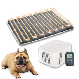 Pet Mat Heating & Cooling System, Consistent Warm and Cold Water Pad for Dogs and Cats, No Chemical Gel or Refrigeration Needed, Machine Washable, Ideal for Home(18.0"L x 18.0"W x 1.0"Th)
