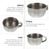 WOONEKY Stainless Steel Shaving Soap Bowl Handle Large Capacity Anti-Slip
