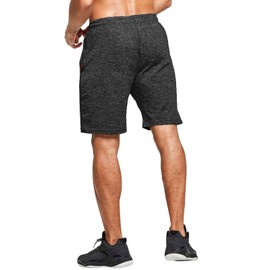 JustSun Men's Sports Shorts with Zip Lightweight Stretch Fabric, black, l