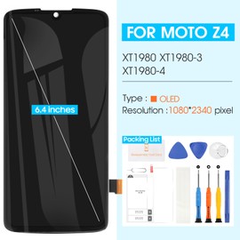 ARSSLY OLED for Motorola Moto Z4 LCD Display - for Moto Z4 LCD Screen Replacement for Motorola Z4 XT1980 XT1980-3 XT1980-4 Touch Screen Digitizer Glass Full Assembly with Repair Tools