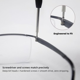 Eyeglass Repair Kit with Anti Slip Glasses Nose Pad Replacement and Glasses Screws, Tool Kits for Sunglass, Eye Glass Repairing Kit with Eyeglass Screws and Nose Pads, Eye Glass Screwdriver Kits