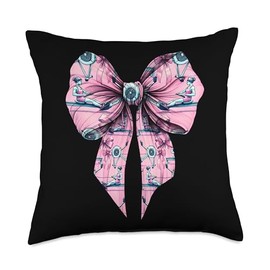 Coquette Bow Rowing Machine Rowing Workout Women Girl Mom Throw Pillow
