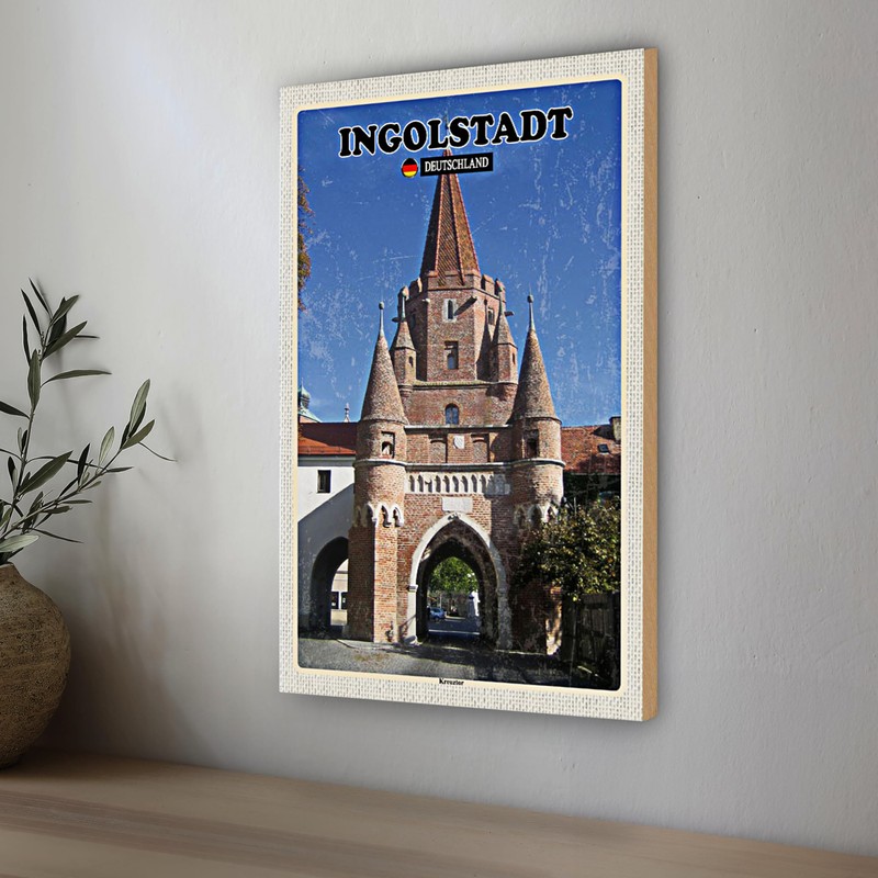 Ingolstadt Holzschild | Deutschland Souvenir | Retro Wanddeko | 12
