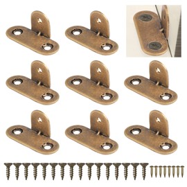 UFURMATE Corner Braces, 8Pcs Right Angle Brackets Corner Brace T-Shaped Brass Bracket Fastener Corner Fastener Joints Support Bracket 90 Degree Wall Brackets Hanger with Screws (Bronze)