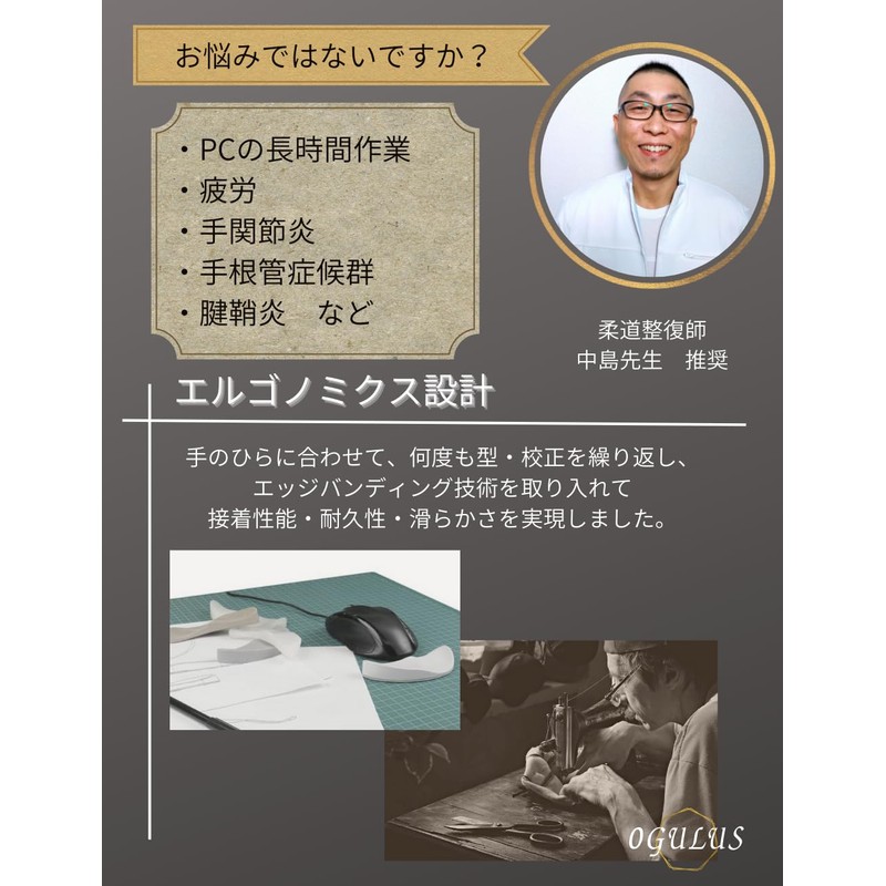 0GULUS (Recommended by Osteoteclinic Teachers) Ergonomic Mouse Wrist Rest Wrist
