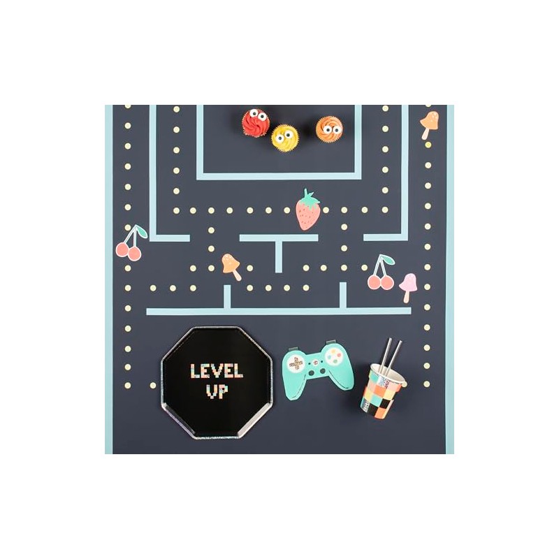 Meri Meri Level Up Retro Video Game Party Plates (Pack