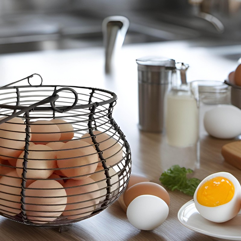 LINCOUNTRY. Farmhouse Wire Egg Baskets for Gathering Fresh Egg With
