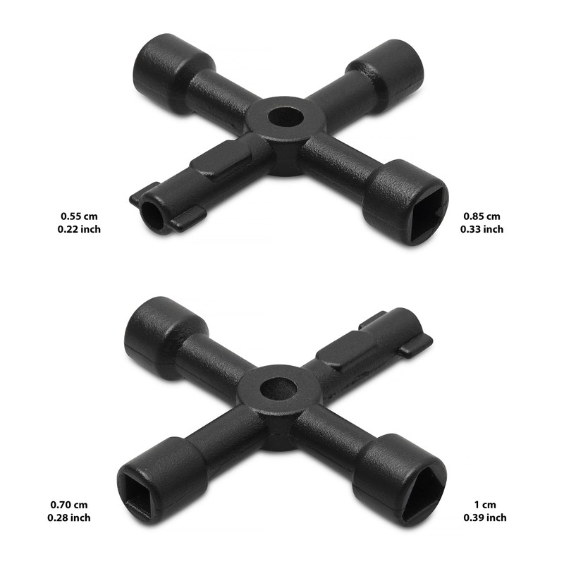 LUNEFOLKS 12"/305mm Stopcock Key - Carbon Steel T-Style Handle, with