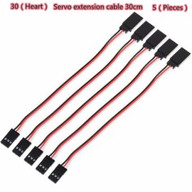 skrnrhrery 3-Pin Servo Extension Line Lead Connector, 30cm/11.8(in) 5pcs30-Core Servo Line, Used for Rc Servo Expansion Compatible with Jr Shuang Ye Remote Control Car Or Plane (6 Sizes)