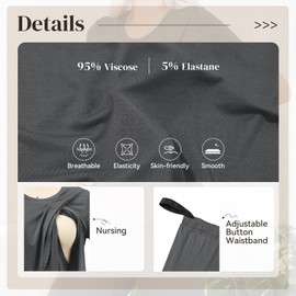 American Trends Maternity Nursing Pajamas for Women Breastfeeding Labor Delivery Gowns for Women Postpartum Lounge Sets V Neck Maternity Sleepwear Pregnancy Pjs Navy S