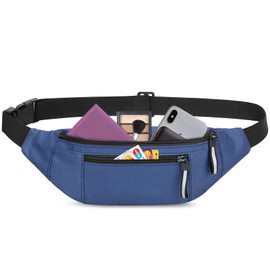 Dulynva Men's Waterproof Waist Bag, Bum Bag, Adjustable Strap, Bum Bag with Anti-Theft Protection, 2 Compartments, Oxford Fabric, Quick Drying, for Sports, Travel, Daily Life