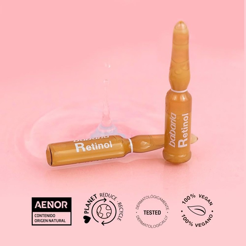 Babaria Ampollas Tratamiento Anti-Edad Retinol, Transparente, 5 x 2 ml