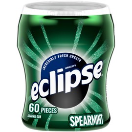 ECLIPSE Sugar-Free Gum Spearmint, Chewing Gum Sugar Free in 60 ct Pack, Bulk