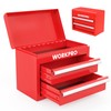 WORKPRO Mini Metal Tool Box with 2 Drawers and Top