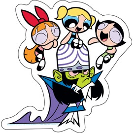 Powerpuff Girls Laughing at Mojo JoJo Sticker