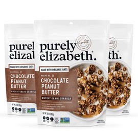 Purely Elizabeth, Cinnamon Peanut Butter, Keto Granola with MCT Oil, Grain-Free (3 Ct, 8oz Bags)