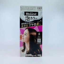 Kao Blaune Bubble Hair Color For Gray Hair - 6 Dark Brown (Green Tea Set)
