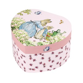 TROUSSELIER 6260387 Peter Rabbit Heart Shaped Pink Music Box for Children