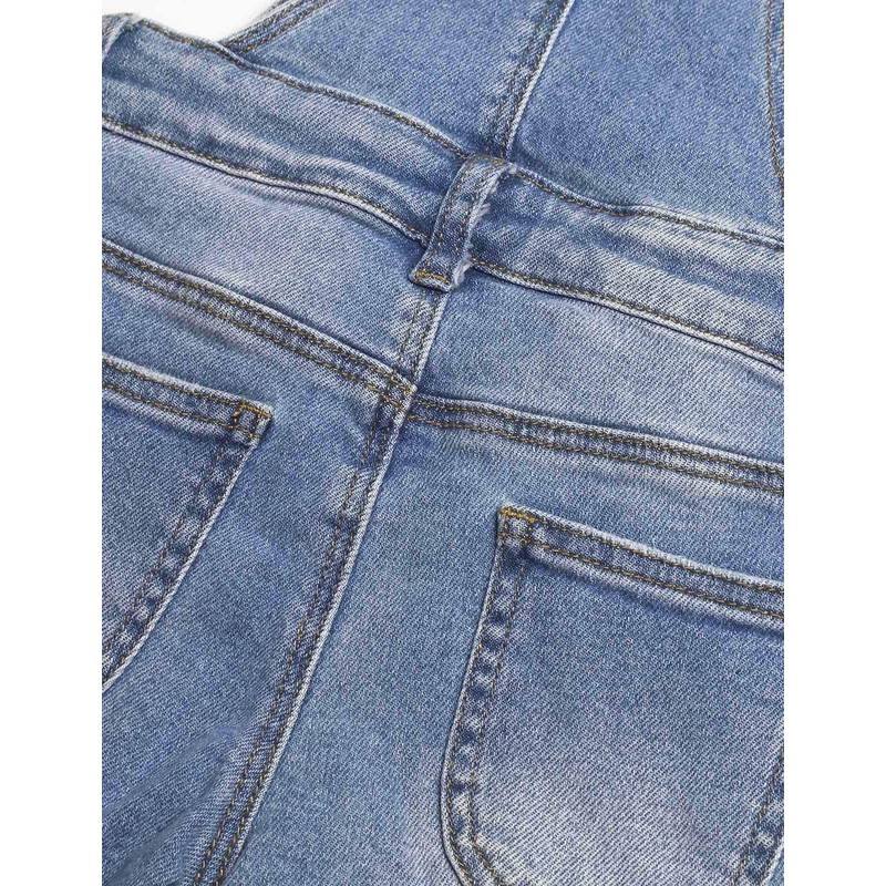 KIDSCOOL SPACE Girl Denim Overalls,Little Big Kid Washed Slim Jean