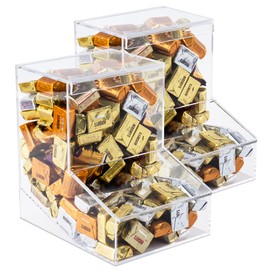 Inevibe Candy Dispenser - Bulk Acrylic Storage Holder with Two Lids for Countertop or Wall Mount - Store Chocolate, Treats, Sweets, and Snacks (2)