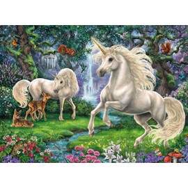 Ravensburger Kinderpuzzle - 12838 Geheimnisvolle Einhörner - Einhorn-Puzzle für Kinder ab 8 Jahren, mit 200 Teilen im XXL-Format