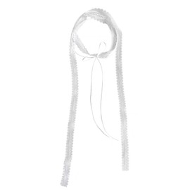 Lamerry Choker, Lace, Ribbon, Bowknot, Mine-based, Subcal, Y2k, Gothic, Long, Collar, Necklace, Cord, Double Layer, Accessory, Neck, Women's, White, Lace, No Gemstone