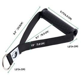Slim Panda Set of 2 Single-Handle Lat Pull Handle for Fitness Bands Set, Ideal for Workout on the Pulley, Cable Pull Station or Power Tower, Exercise, Black