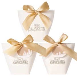 Pack of 25 Christmas Gift Boxes White 30 Pieces Gift Tags Merry Christmas Party Favour Boxes Small Box Christmas Box Gift Packaging for Christmas Party