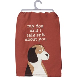 Primitives by Kathy Cotton Dish Towel Set - Dog Design, Kitchen/Bathroom Decor, Tea Towels, 28"x28"