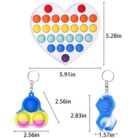 Cucue Simple Fidget Pop Toys - Portable, Calming Sensory Hand Toys for Fun & Stress Relief - Soft & Flexible Food-Grade Silicone Materials Keychain - Durable Poppers for Kids & Adults