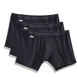 T-BÔ TBó Men's 4-Inch Boxer Brief 3-Pack - Comfortable Viscose Derived from Bamboo Underwear Breathable Microfiber, Black, Small