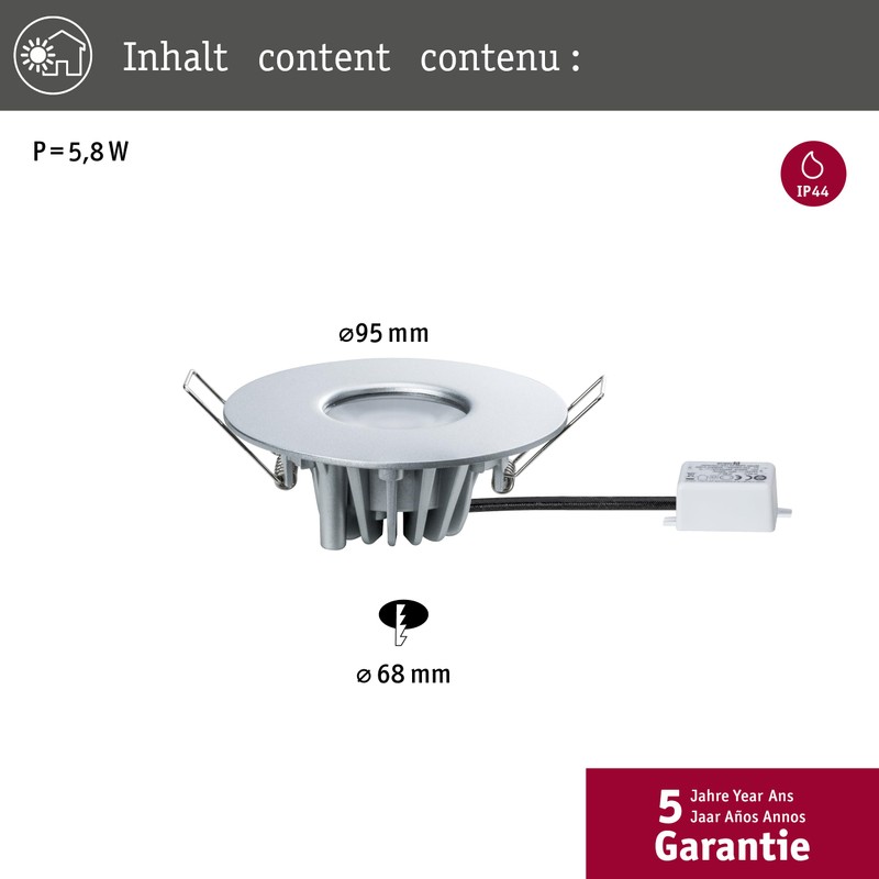 Paulmann 79666 Outdoor House Recessed Light IP44 530lm 3000K 4.4W