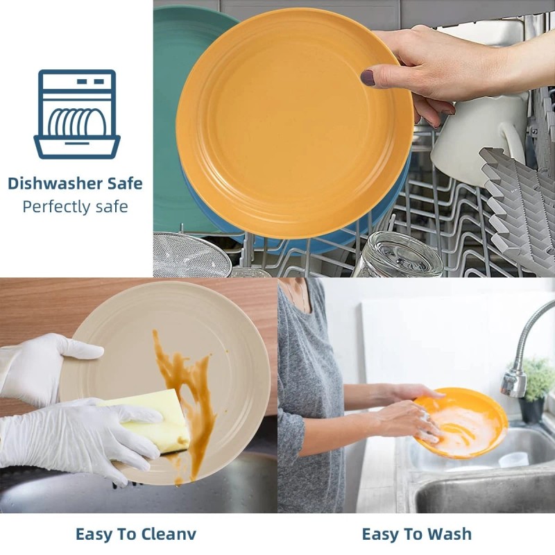 Sgaofiee Wheat Straw Dinnerware Sets - SGAOFIEE 36 Piece Unbreakable