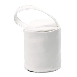 Classic Home Store Soft PVC Cylinder Doorstop Cover Leather Look Door Stopper Outer with Handle (White)