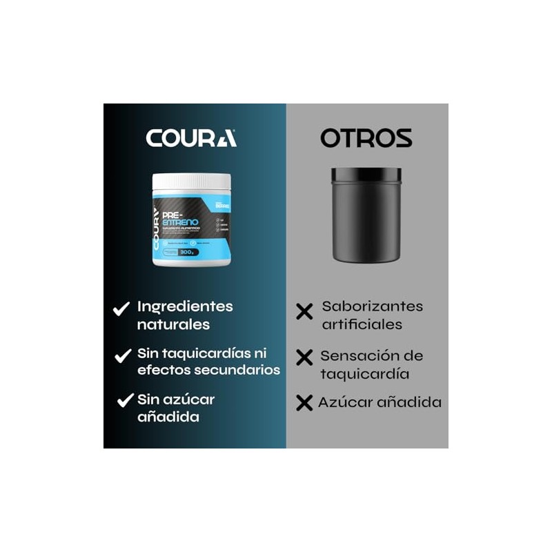 COURA Suplemento Pre-Entreno en Polvo Pre Workout Cordyceps y Beta-Alanina