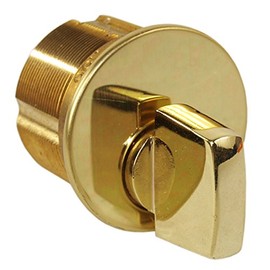 Ilco 7161TK2-03 Polished Brass 1" Mortise Turn Knob Cylinder