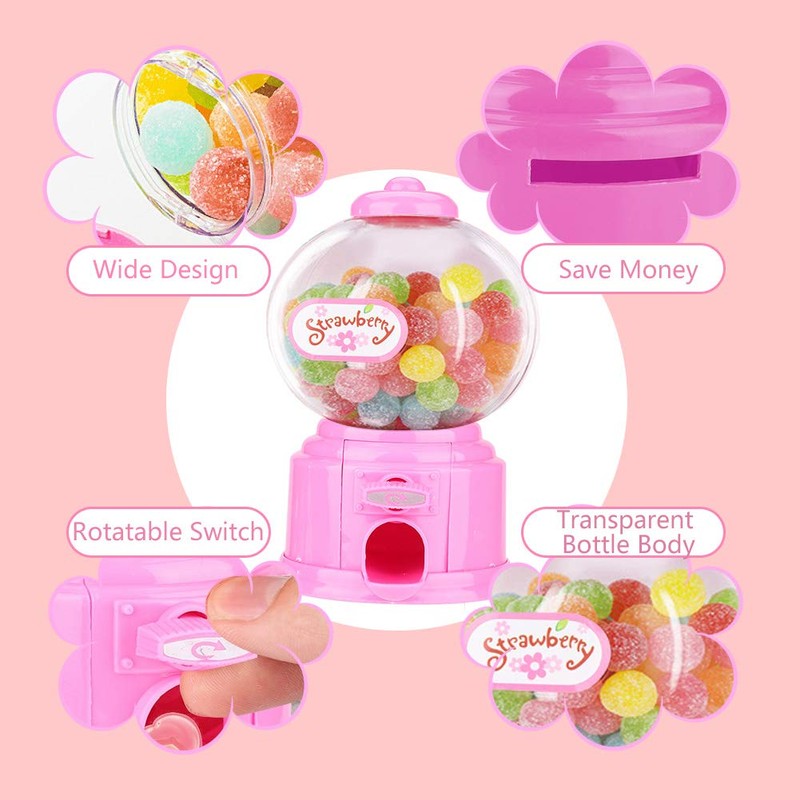 Candy Machine Plastic Mini Gumballs Dispenser Kids Children Kindergarten Gift()