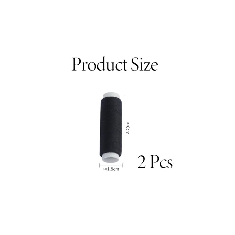 2 Pack Black Sewing Thread, Strong Cotton Thread for Sewing