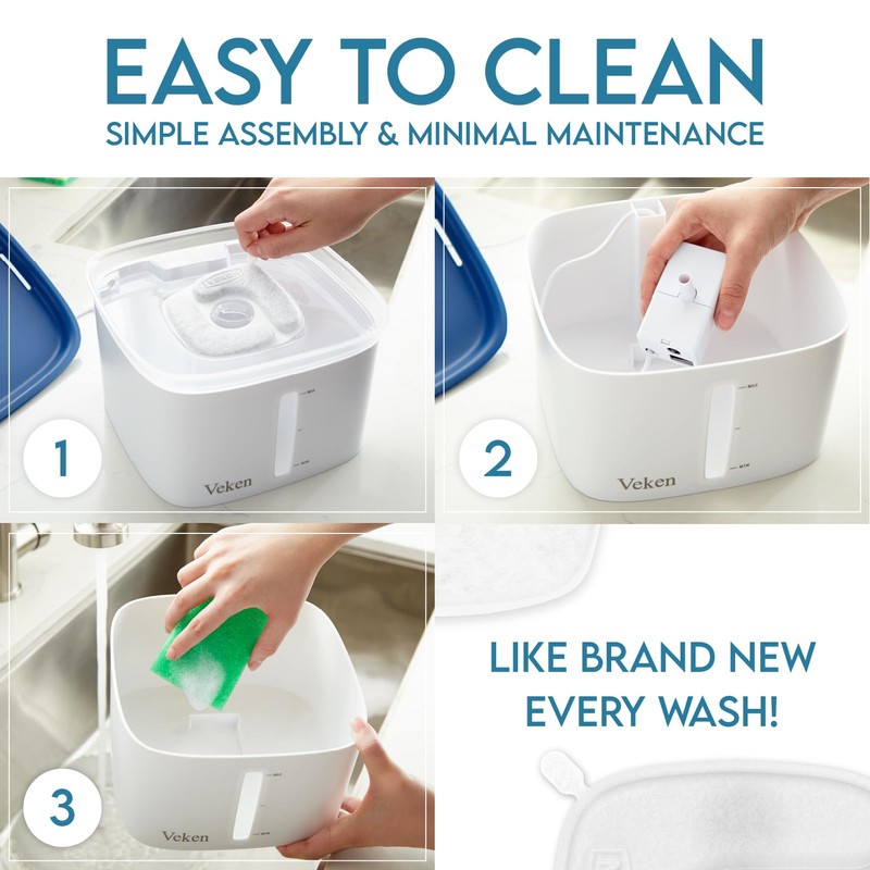 Veken Innovation Award Winner 95oz/2.8L Pet Fountain, Automatic Cat Water